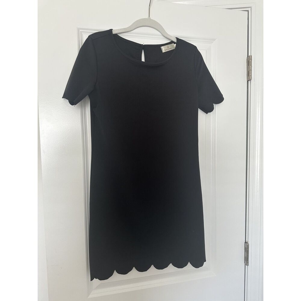 Scalloped Black Dress